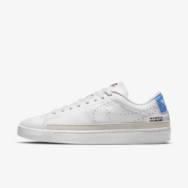 Nike Blazer Low X Sneakers Herren Weiß Hellblau Weiß | NK460RSQ