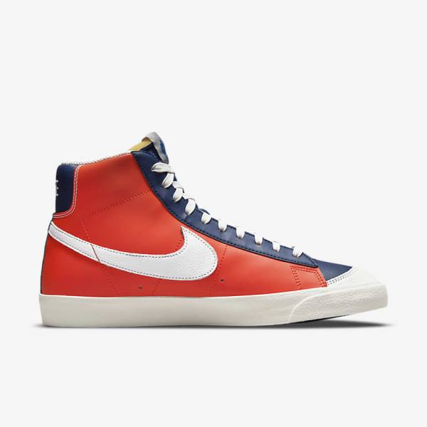 Nike Blazer Mid 77 EMB Sneakers Herren Weiß Blau Orange | NK632MHX