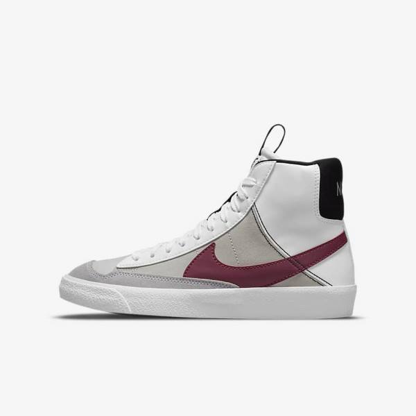 Nike Blazer Mid 77 SE Dance Older Sneakers Kinder Weiß Schwarz Weiß Bordeaux | NK409MGE