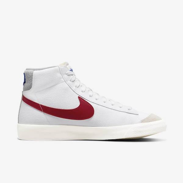 Nike Blazer Mid 77 Sneakers Herren Weiß Hellgrau Rot | NK430NQP