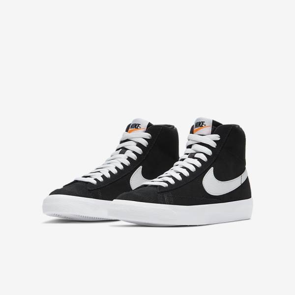 Nike Blazer Mid 77 Wildleder Older Sneakers Kinder Schwarz Orange Weiß | NK721AKF