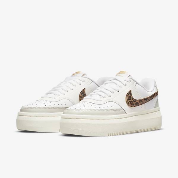 Nike Court Vision Alta Sneakers Damen Weiß Hellbeige Braun | NK872CVY