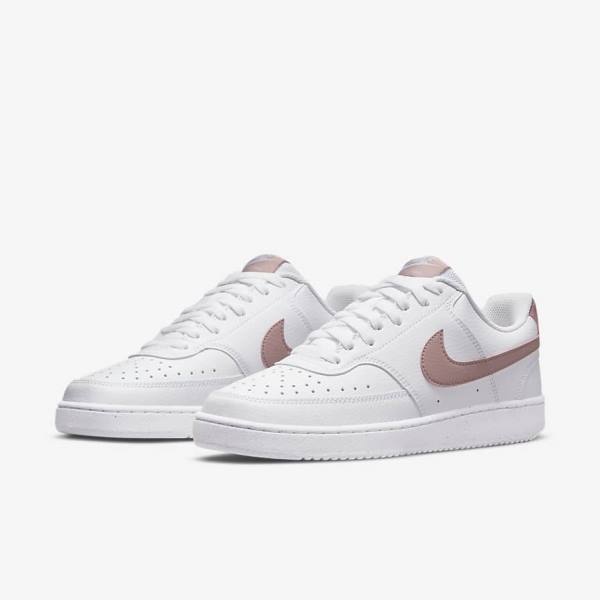 Nike Court Vision Low Next Nature Sneakers Damen Weiß Rosa | NK023HTO