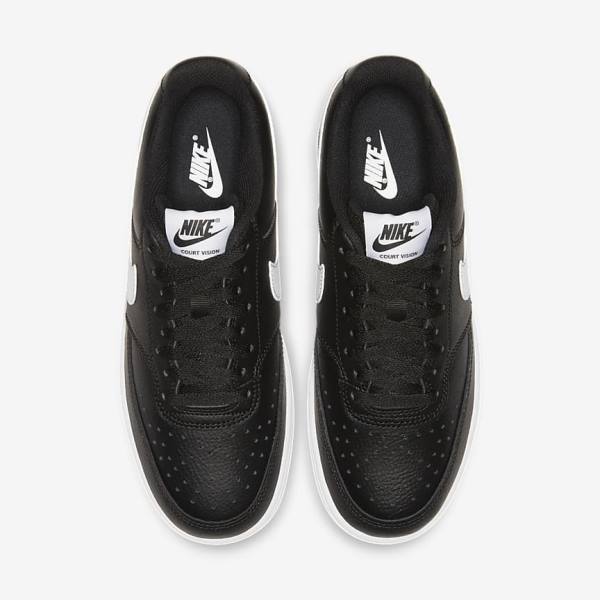 Nike Court Vision Low Sneakers Damen Schwarz Weiß | NK395FON