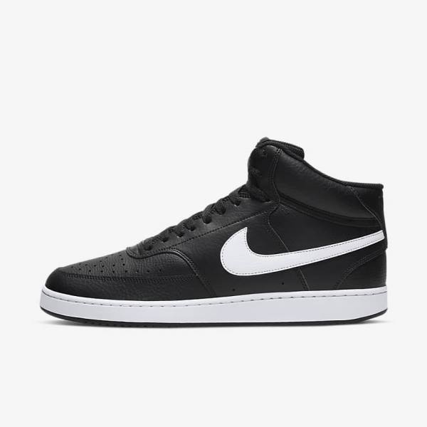 Nike Court Vision Mid Sneakers Herren Schwarz Weiß | NK673DKP