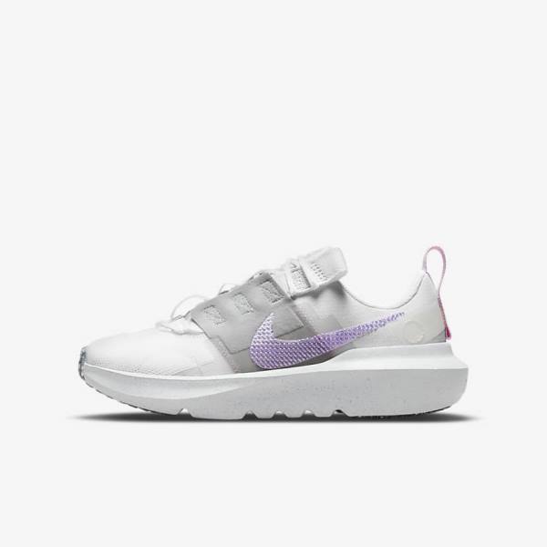 Nike Crater Impact Older Sneakers Kinder Weiß Grau Rosa Lila | NK487ANW