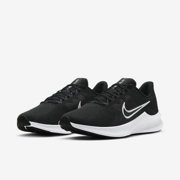 Nike Downshifter 11 Straßen Laufschuhe Damen Schwarz Dunkelgrau Weiß | NK390TMX