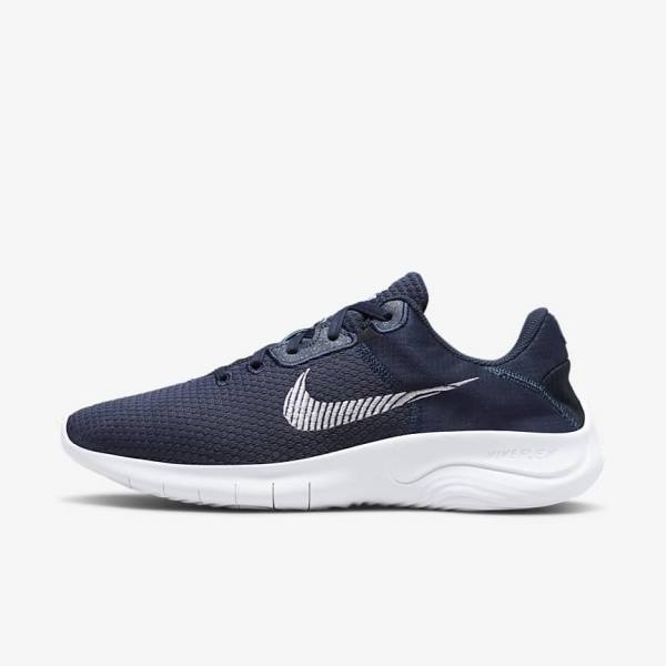 Nike Flex Experience Run 11 Next Nature Straßen Laufschuhe Herren Navy Dunkelschwarz Weiß | NK469HIS