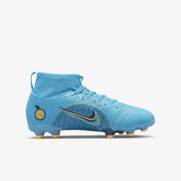 Nike Jr. Mercurial Superfly 8 Academy MG Older Multi-Ground Fußballschuhe Kinder Blau Orange | NK621OKX