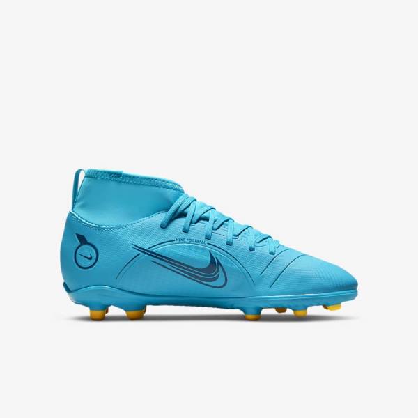 Nike Jr. Mercurial Superfly 8 Club MG Older Multi-Ground Fußballschuhe Kinder Blau Orange | NK429ZAJ