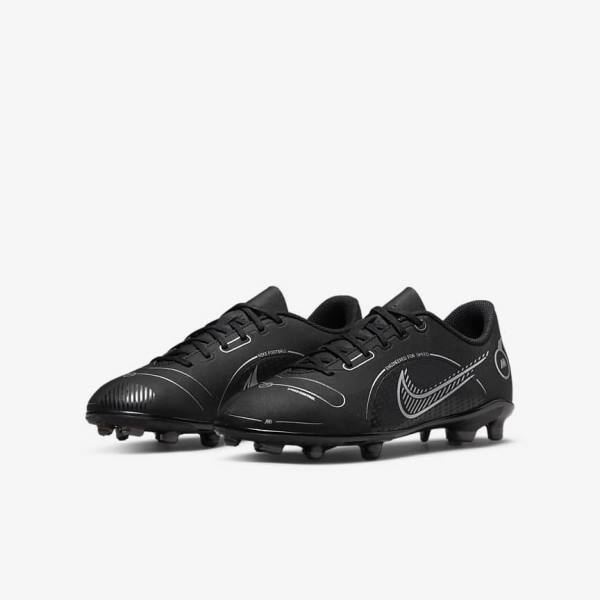 Nike Jr. Mercurial Vapor 14 Club MG Older Multi-Ground Fußballschuhe Kinder Schwarz Grau Metal Silber | NK054VSY