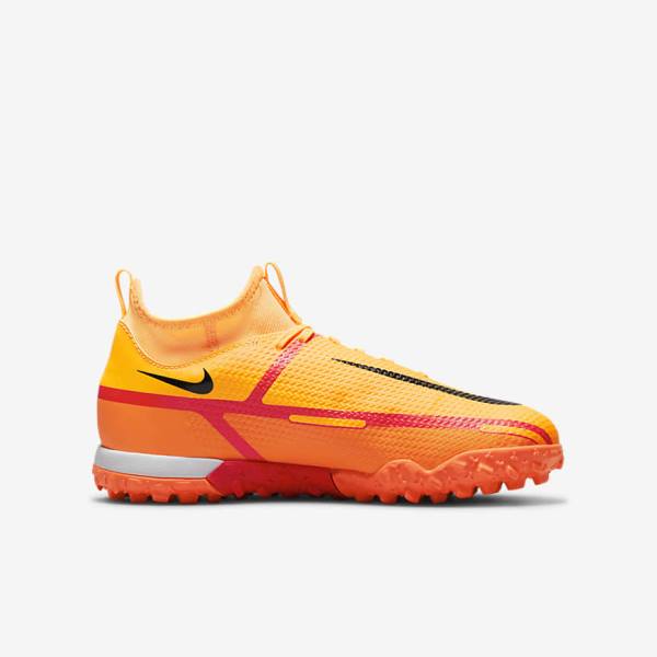 Nike Jr. Phantom GT2 Academy Dynamic Fit TF Older Turf Fußballschuhe Kinder Orange Hellrot Schwarz | NK618IDH