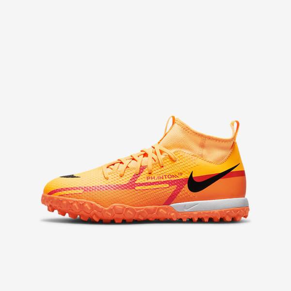 Nike Jr. Phantom GT2 Academy Dynamic Fit TF Older Turf Fußballschuhe Kinder Orange Hellrot Schwarz | NK618IDH