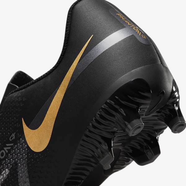 Nike Jr. Phantom GT2 Academy MG Older Multi-Ground Fußballschuhe Kinder Schwarz Metal Gold Dunkelgrau Metal Dunkelgrau | NK204XCP