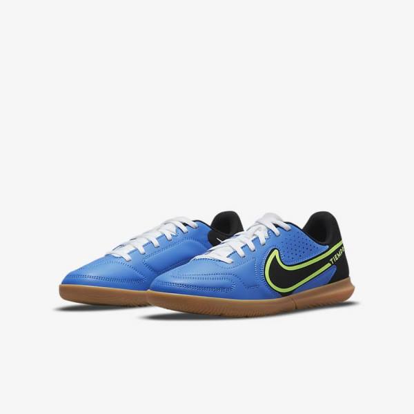 Nike Jr. Tiempo Legend 9 Club IC Older Indoor-Court Fußballschuhe Kinder Hellblau Hellgrün Braun Schwarz | NK175ZHA