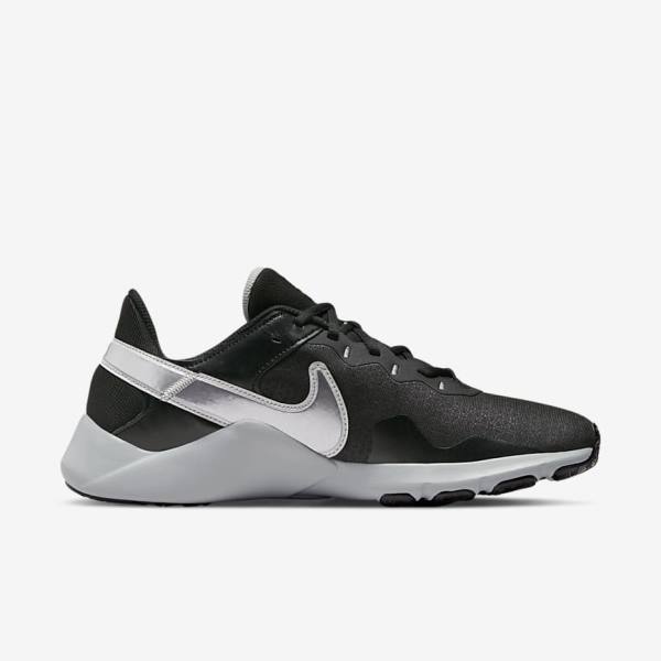 Nike Legend Essential 2 Sportschuhe Herren Schwarz Metal Silber Metal Grau | NK619BYH