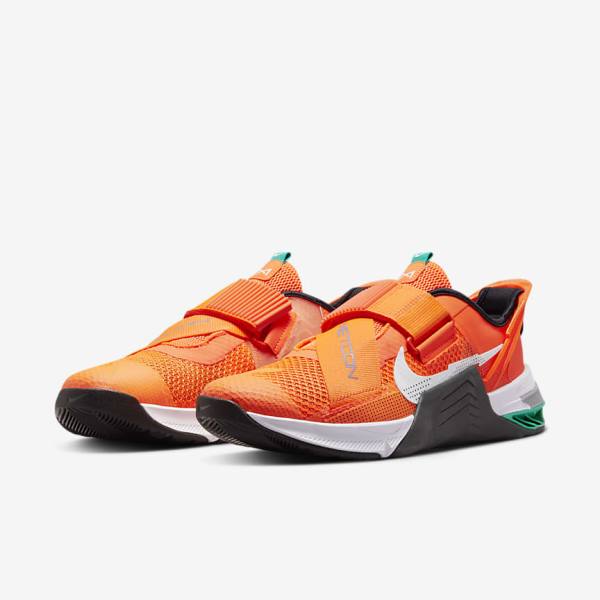 Nike Metcon 7 FlyEase Sportschuhe Herren Orange Dunkelgrau Türkis Weiß | NK582LMY