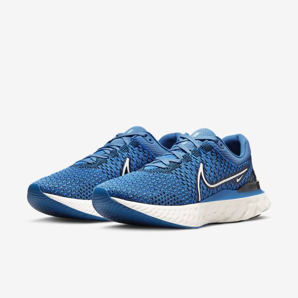 Nike React Infinity Run Flyknit 3 Straßen Laufschuhe Herren Blau Schwarz | NK103YXC