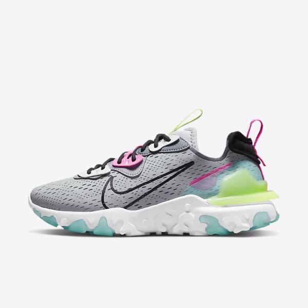 Nike React Vision Sneakers Damen Grau Rosa Schwarz | NK634YZN