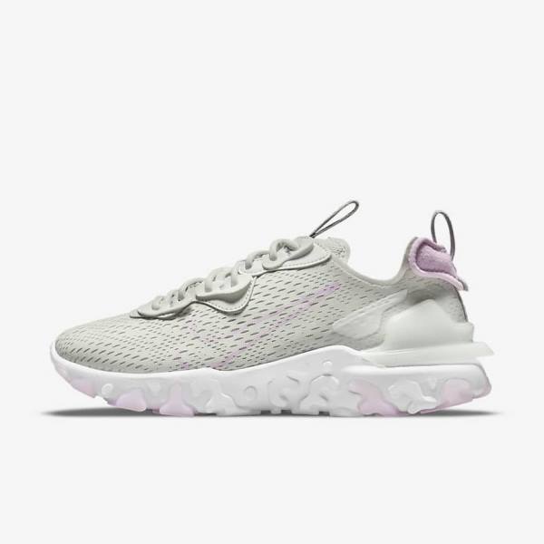 Nike React Vision Sneakers Damen Hellbeige Weiß Rosa | NK041VDT