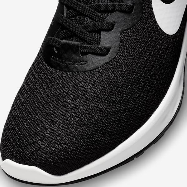 Nike Revolution 6 FlyEase Next Nature Easy On-Off Straßen Laufschuhe Herren Schwarz Grau Weiß | NK519TKJ