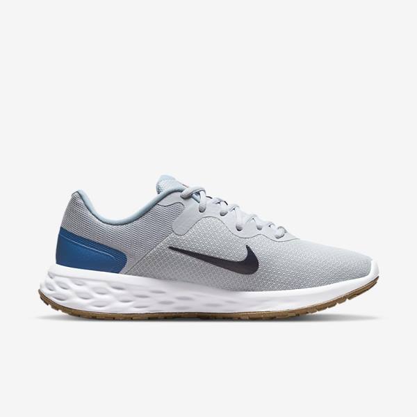 Nike Revolution 6 Next Nature Straßen Laufschuhe Herren Platin Dunkelblau Blau | NK319LWR