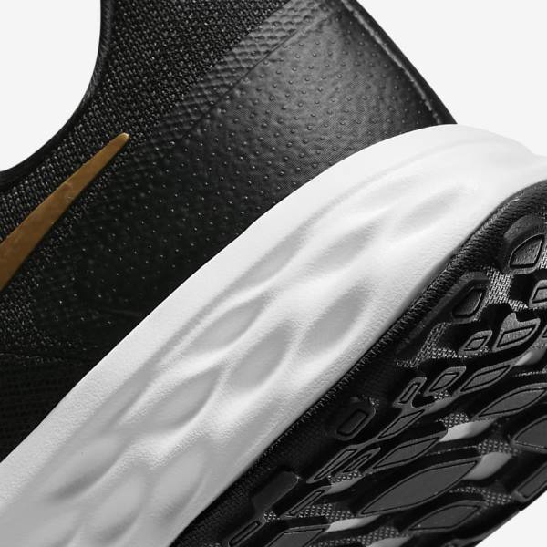 Nike Revolution 6 Next Nature Straßen Laufschuhe Herren Schwarz Weiß Metal Gold | NK421NFH