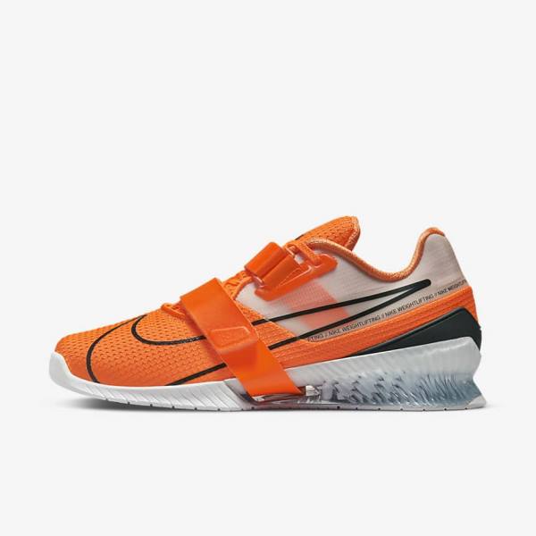 Nike Romaleos 4 Sportschuhe Damen Orange Weiß Schwarz | NK270AHC