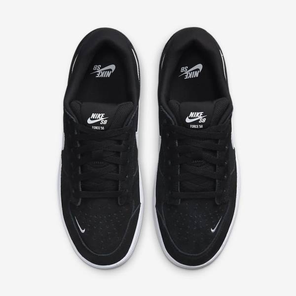 Nike SB Force 58 Sneakers Damen Schwarz Weiß | NK054JRY