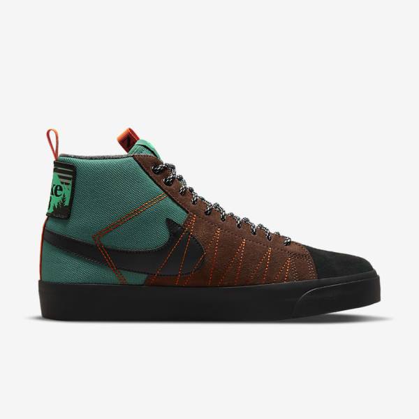 Nike SB Zoom Blazer Mid Premium Skate Shoes Herren Grün Weiß Orange Schwarz | NK482YDB