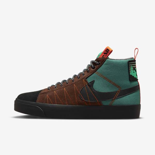 Nike SB Zoom Blazer Mid Premium Skate Shoes Herren Grün Weiß Orange Schwarz | NK482YDB