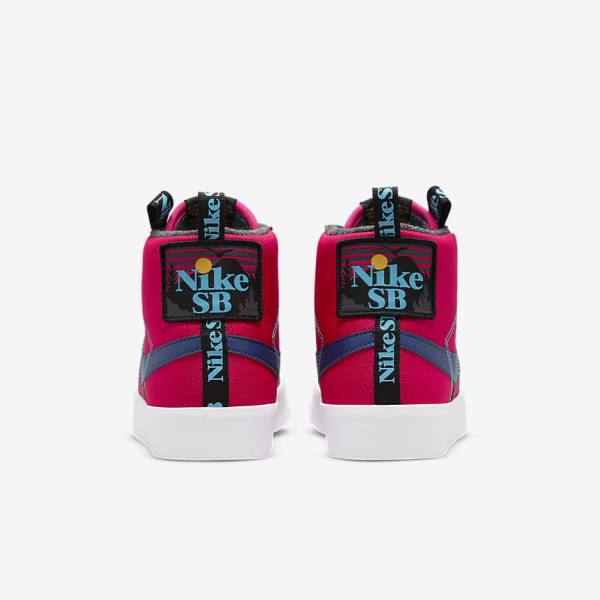 Nike SB Zoom Blazer Mid Premium Skate Shoes Herren Rosa Blau Königsblau Blau | NK604EMR