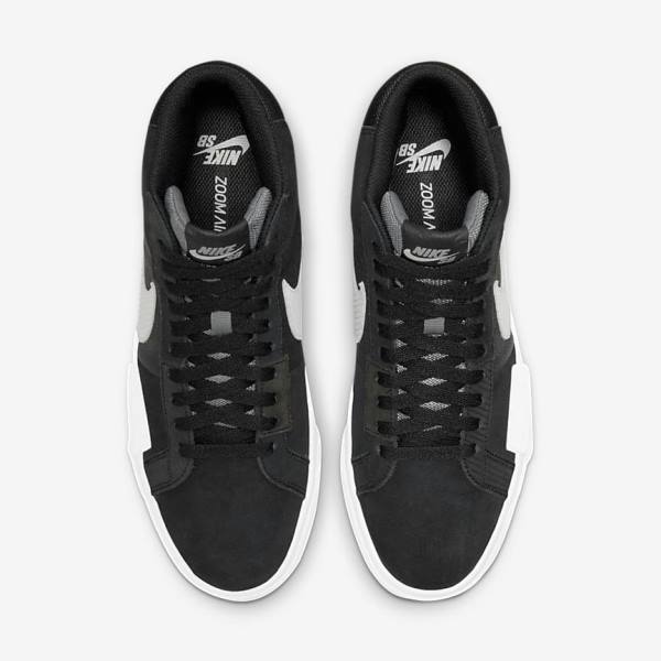 Nike SB Zoom Blazer Mid Premium Sneakers Damen Schwarz Grau Weiß | NK381CEN