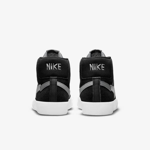 Nike SB Zoom Blazer Mid Premium Sneakers Damen Schwarz Grau Weiß | NK381CEN