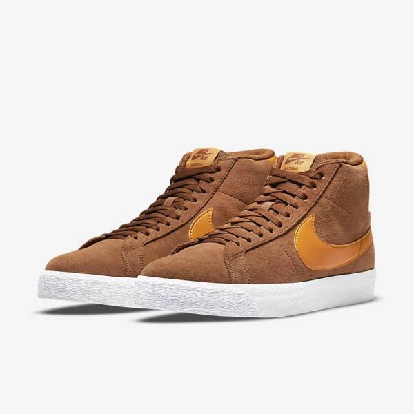 Nike SB Zoom Blazer Mid Skate Shoes Herren Weiß Gelb | NK531WNH