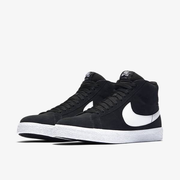 Nike SB Zoom Blazer Mid Sneakers Damen Schwarz Weiß | NK531NZE