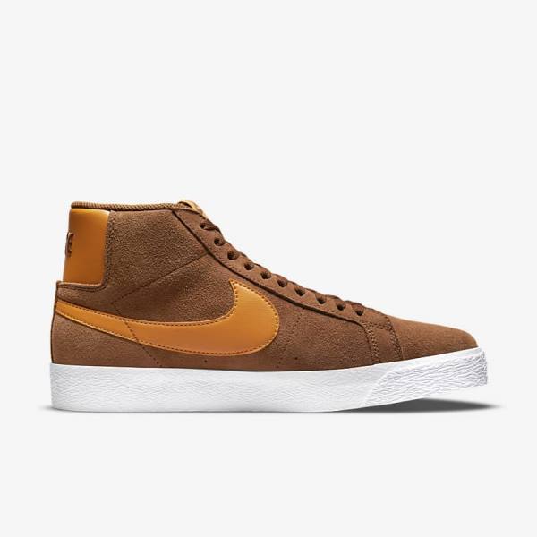 Nike SB Zoom Blazer Mid Sneakers Damen Weiß Gelb | NK142GYT