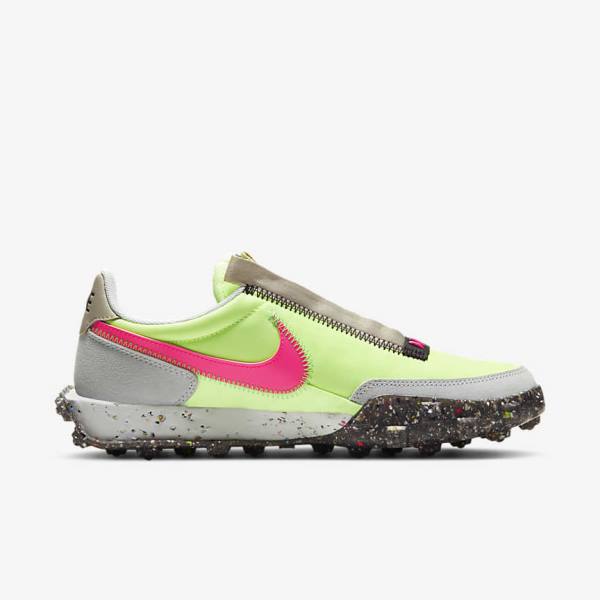 Nike Waffle Racer Crater Sneakers Damen Schwarz Grün Rosa | NK865SXN