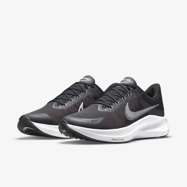 Nike Winflo 8 Straßen Laufschuhe Herren Schwarz Dunkelgrau Weiß | NK839LQW