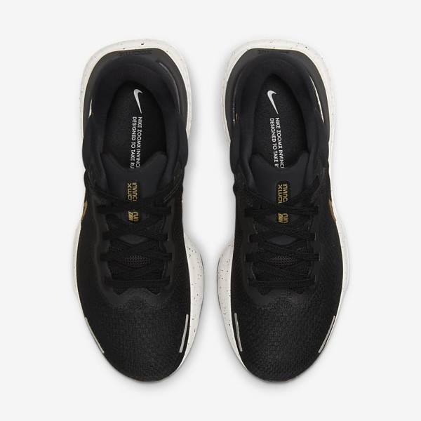 Nike ZoomX Invincible Run Flyknit Straßen Laufschuhe Herren Schwarz Metal Gold | NK523LWO