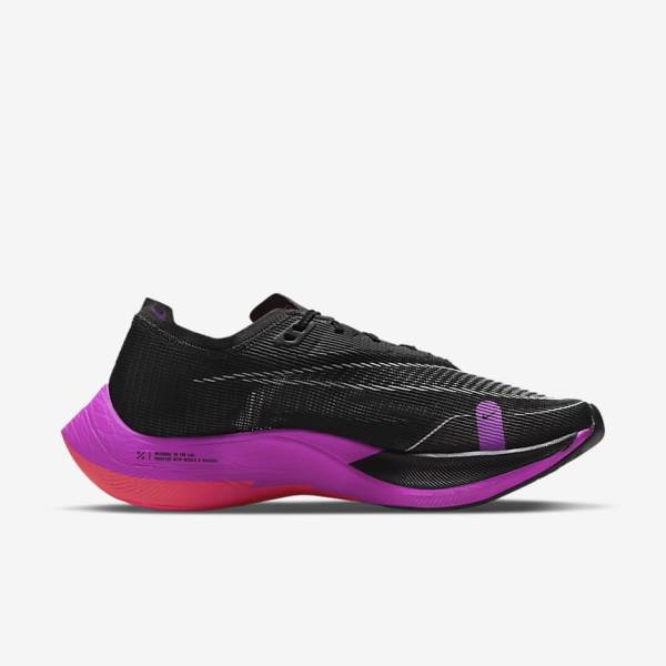 Nike ZoomX Vaporfly Next% 2 Straßen Rennfahrer Laufschuhe Herren Schwarz Lila Grau Rot | NK217LTN