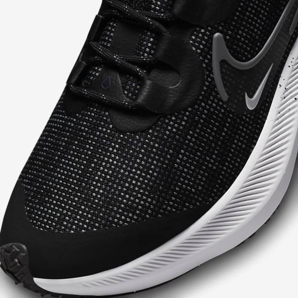 Nike Zoom Winflo 8 Shield Weatherised Straßen Laufschuhe Damen Schwarz Metal Silber Blau Grau | NK709SEG