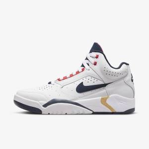 Nike Air Flight Lite Mid Sneakers Herren Weiß Rot Metal Gold Navy | NK641JTY