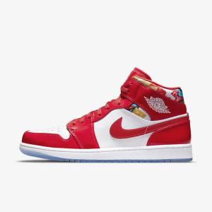 Nike Air Jordan 1 Mid SE Jordan Schuhe Herren Rot Navy Weiß | NK709VJC