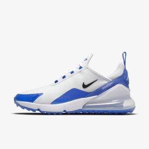 Nike Air Max 270 G Golfschuhe Herren Weiß Blau Platin Schwarz | NK593OXS