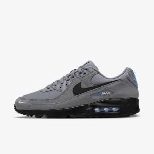 Nike Air Max 90 Sneakers Herren Grau Hellblau Metal Silber Schwarz | NK185CAG