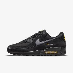 Nike Air Max 90 Sneakers Herren Schwarz Gelb Metal Grau | NK174VYD