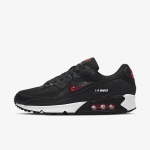 Nike Air Max 90 Sneakers Herren Schwarz Weiß Rot | NK653PZB