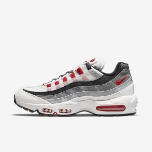 Nike Air Max 95 Sneakers Herren Weiß Hellgrau Rot | NK918HUQ