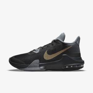 Nike Air Max Impact 3 Basketballschuhe Damen Schwarz Grau Dunkelgrau Metal Gold | NK510RJY